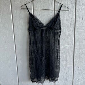 Victoria’s Secret Dream Angels Black Lace Up Back Slip M